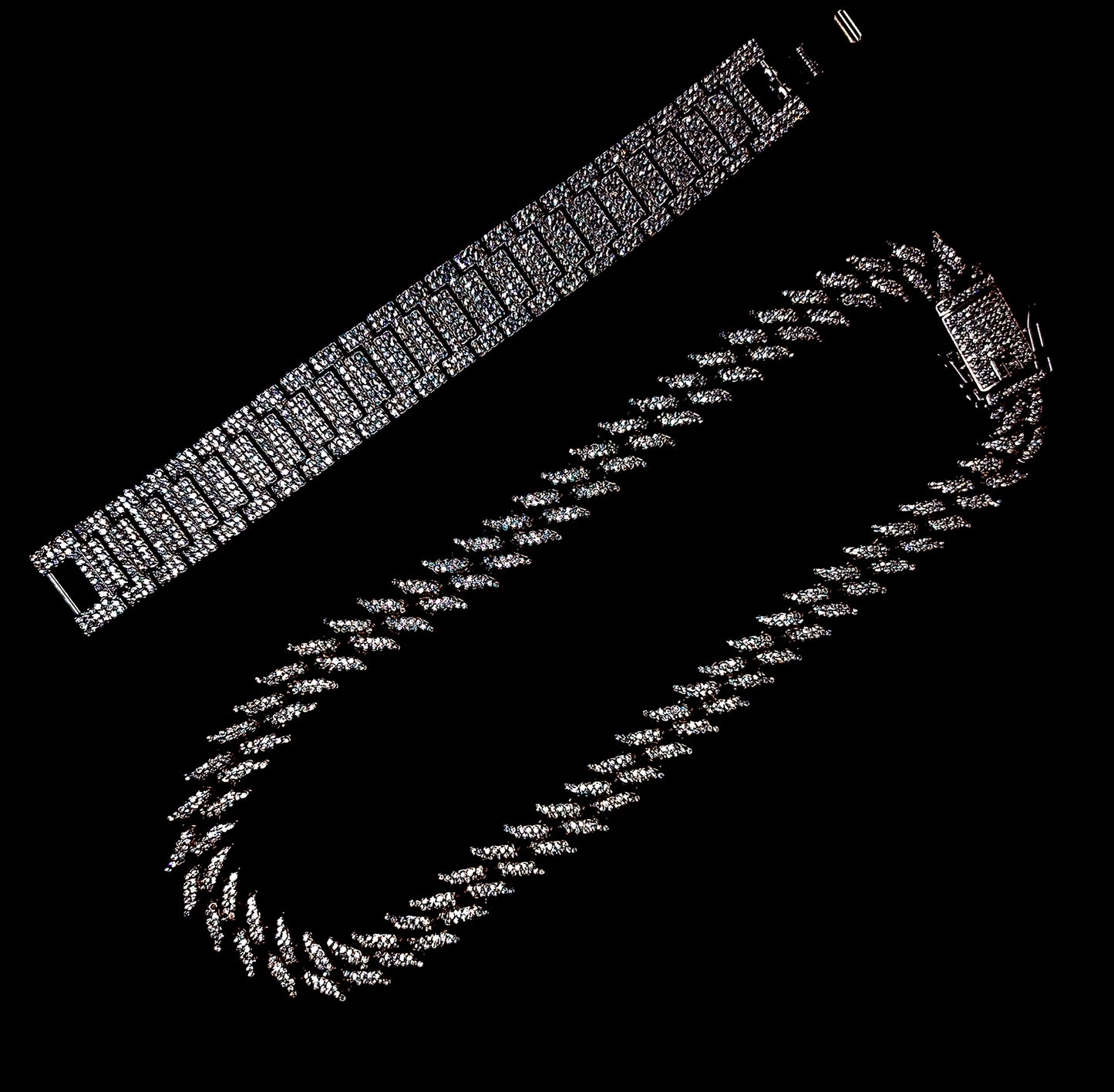 Thorn Iced Chain & Jubilee Iced Bracelet Set