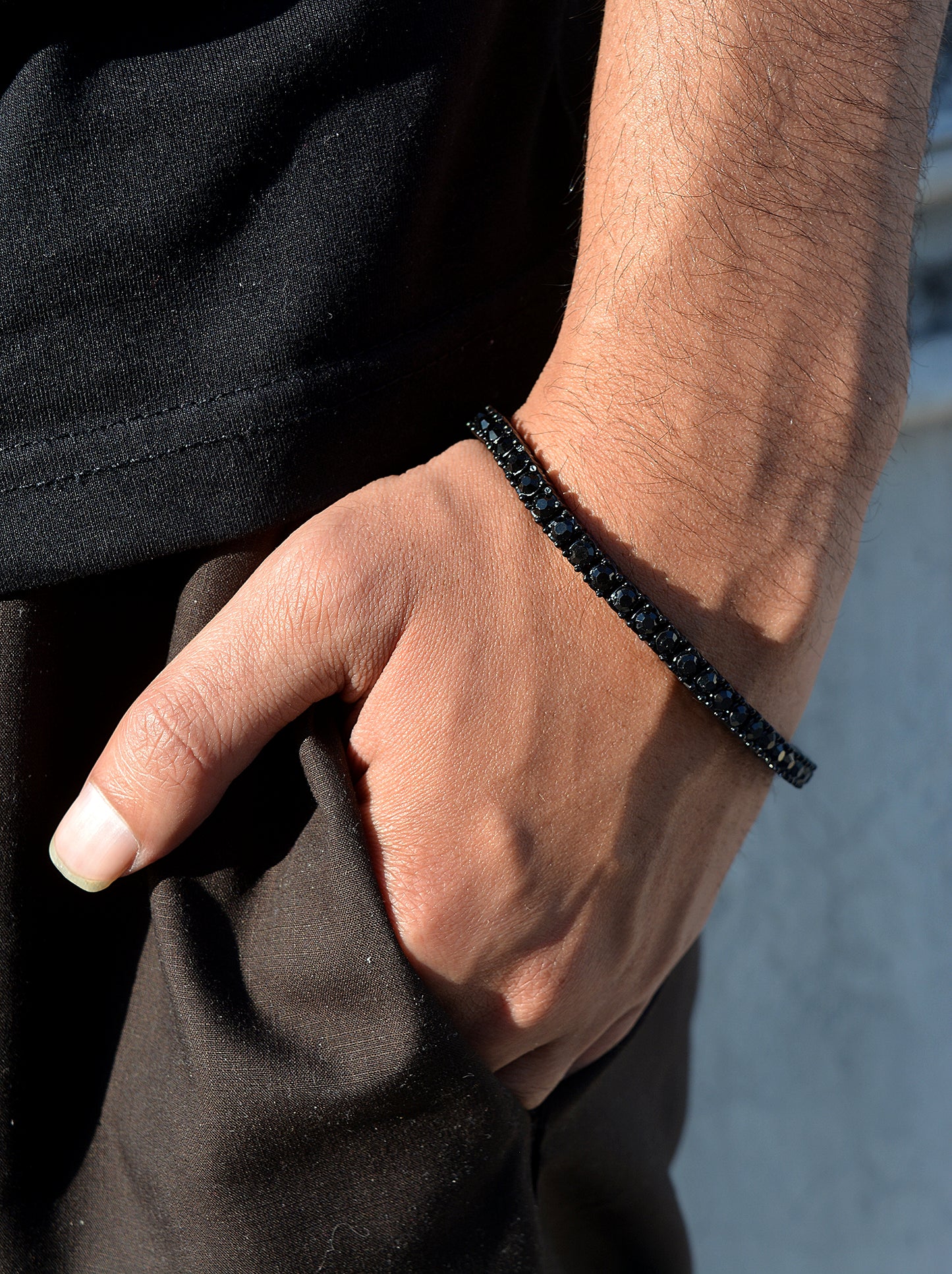 All Black Tennis Bracelet - 4MM