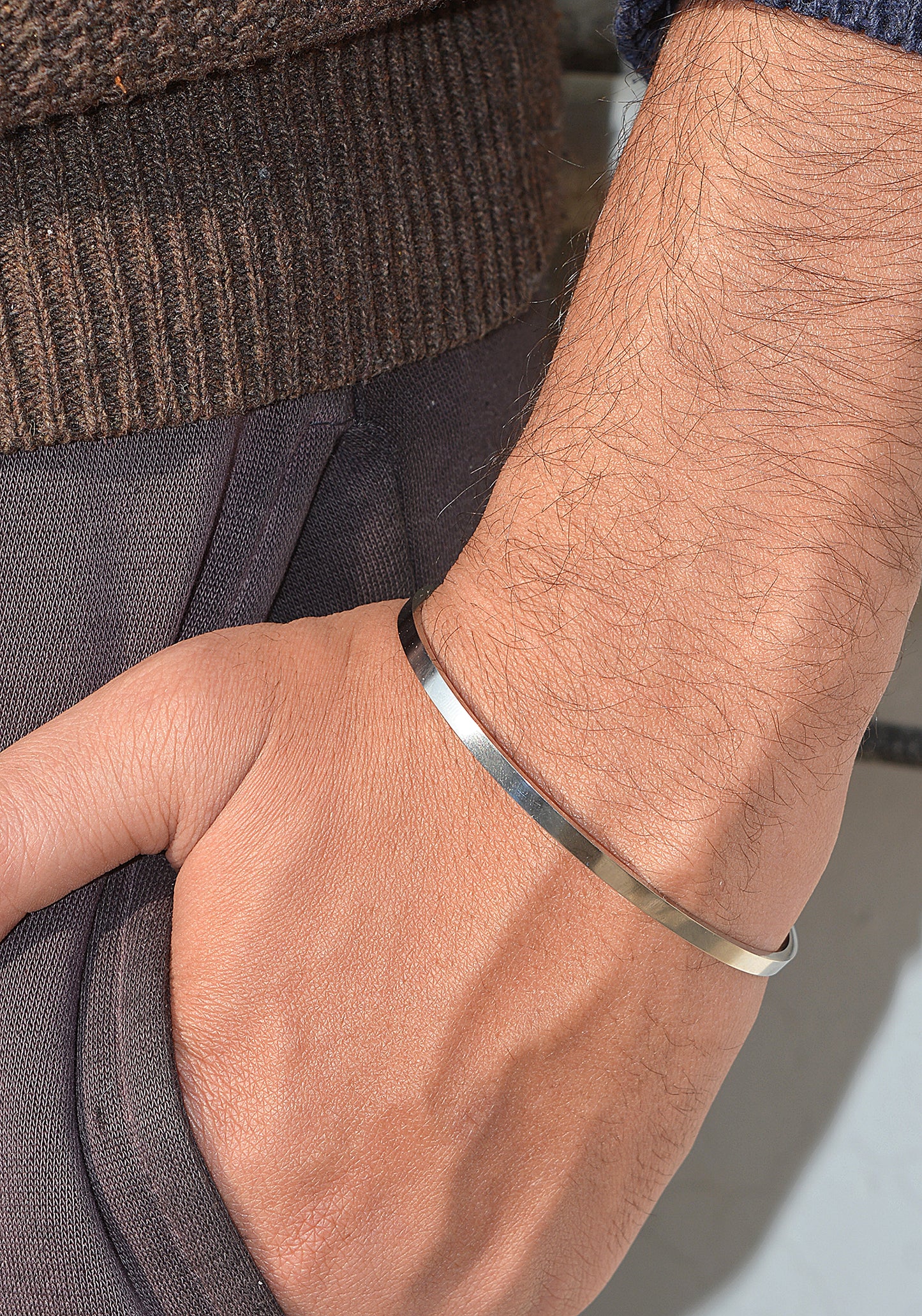 Cuff Bangle Minimal Silver