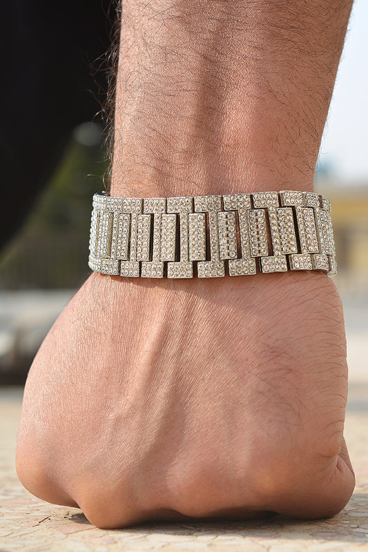 Jubilee Iced Bracelet Silver