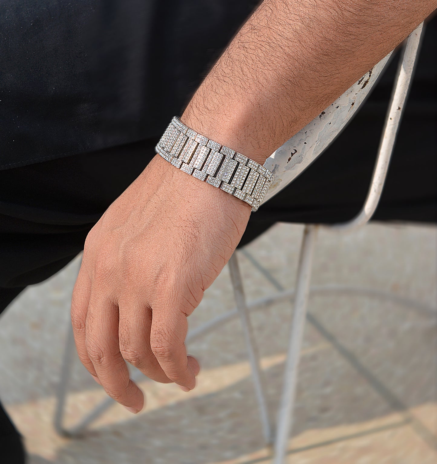 Jubilee Iced Bracelet Silver