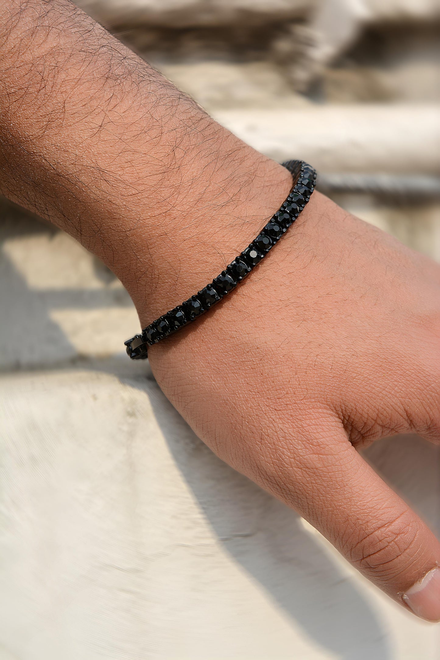 All Black Tennis Bracelet - 4MM
