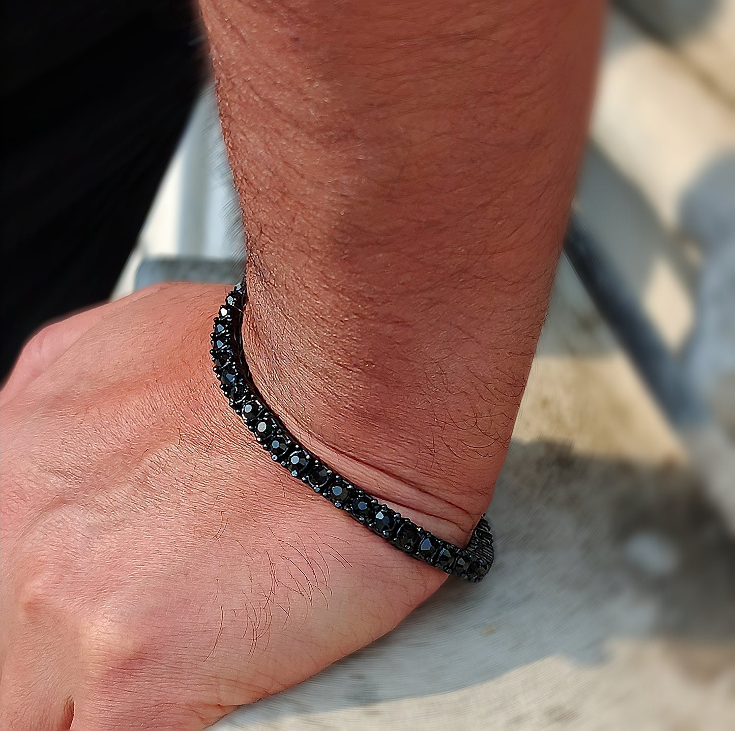 All Black Tennis Bracelet - 4MM