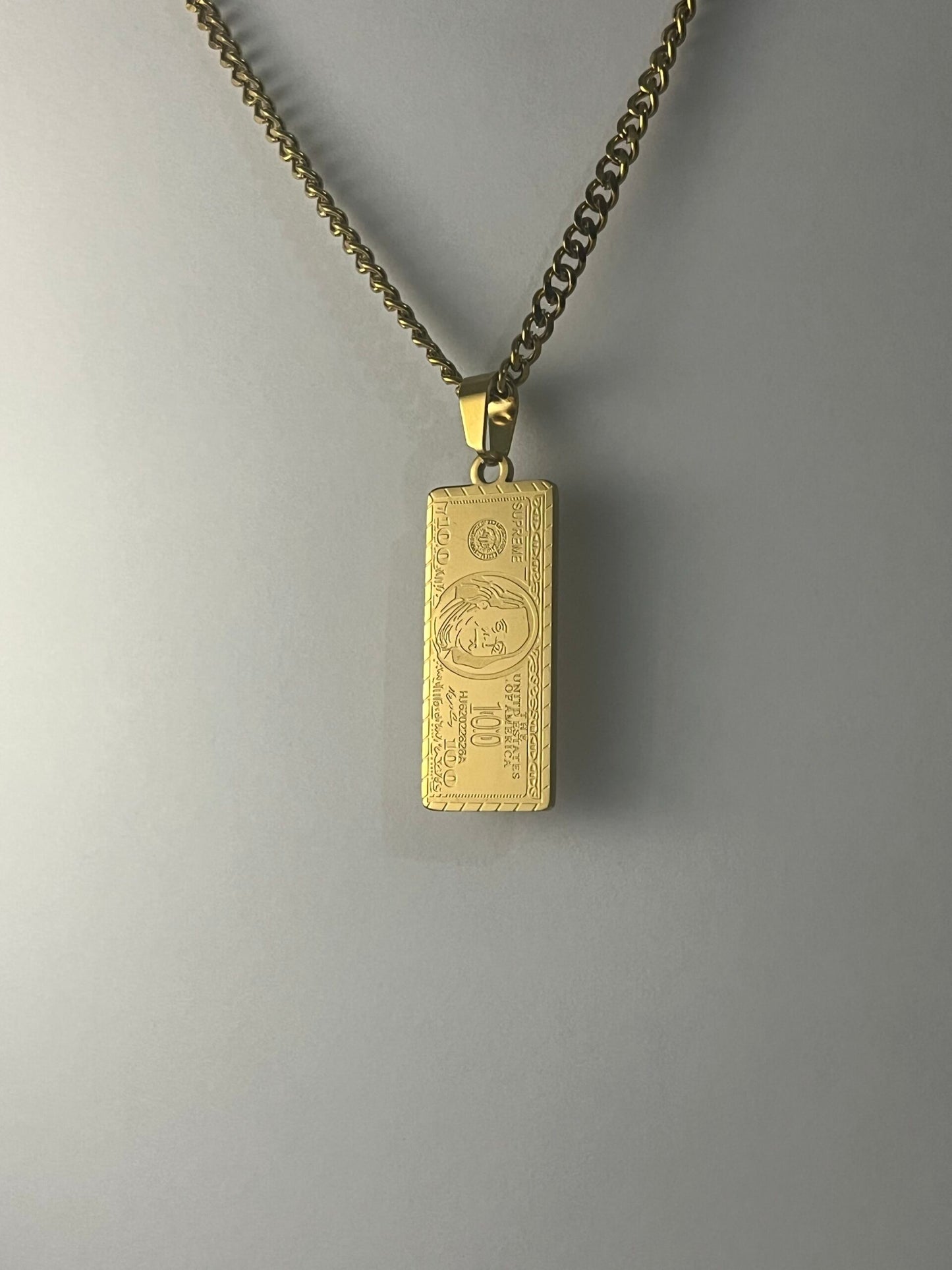 Dollar Bill Pendant Gold