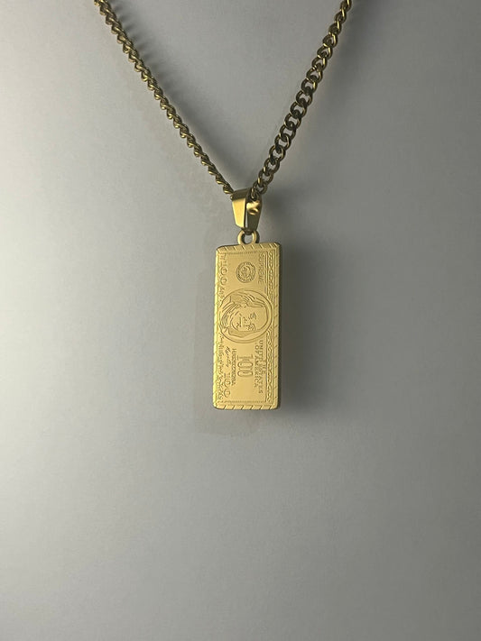 Dollar Bill Pendant Gold