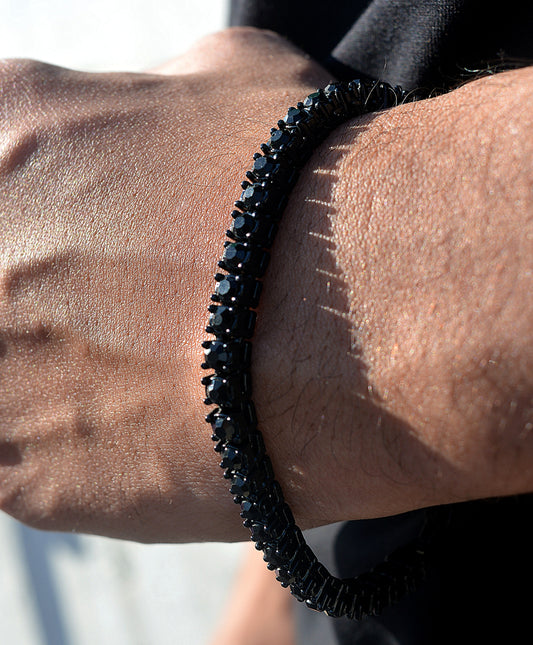 All Black Tennis Bracelet - 4MM